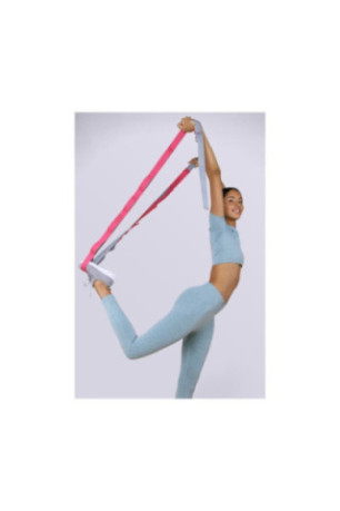 Ceinture De Yoga Avec Boucle De Prise Multiple - Rose/Gris