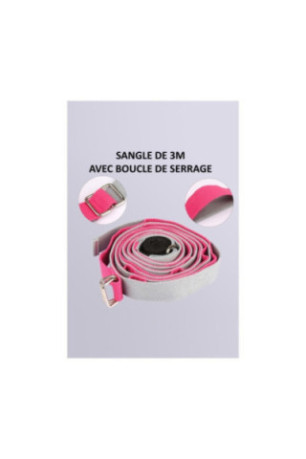 Ceinture De Yoga Avec Boucle De Prise Multiple - Rose/Gris