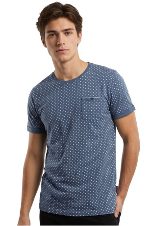 T-shirt Moria manches courtes bleu pétrole La Maison Blaggio