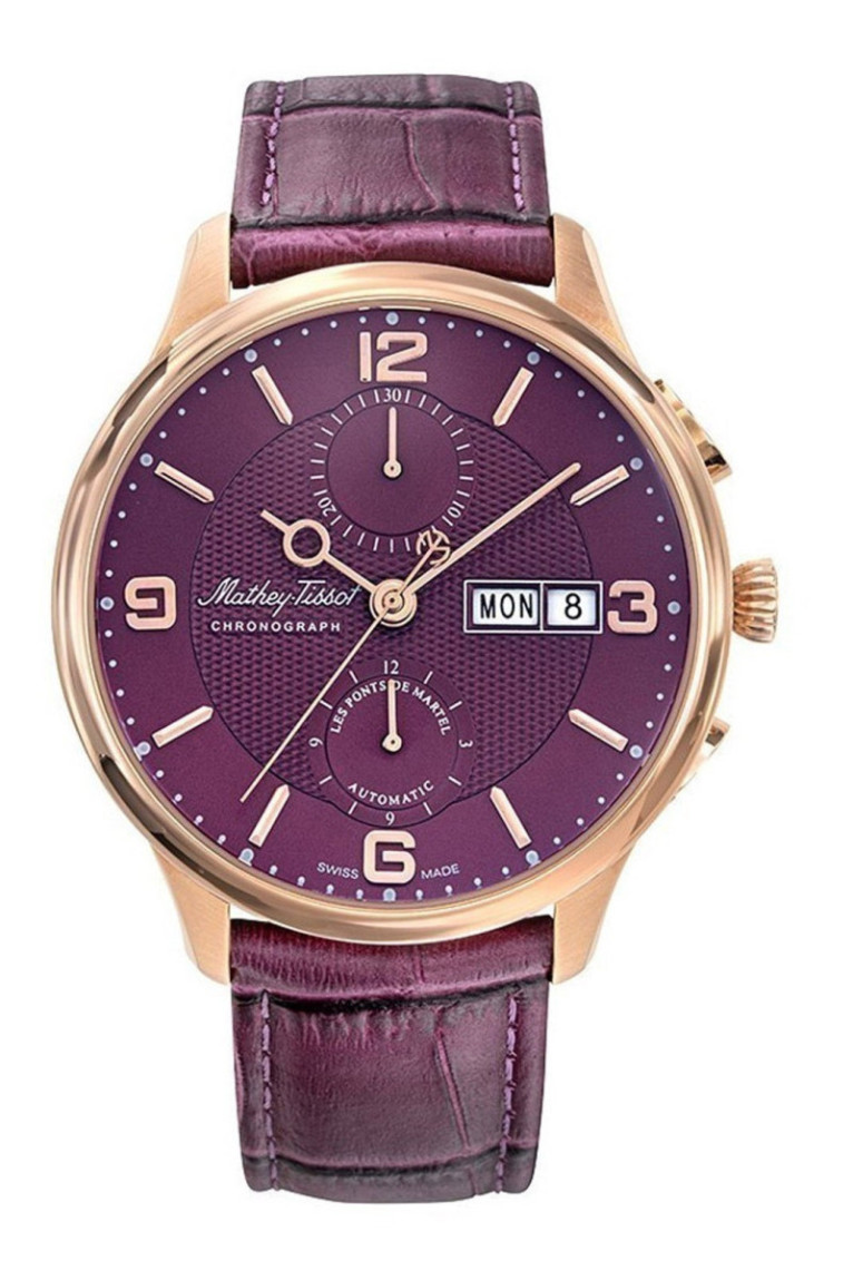 Montre Automatique - MATHEY TISSOT - Edmond Chrono Automatic - Violet