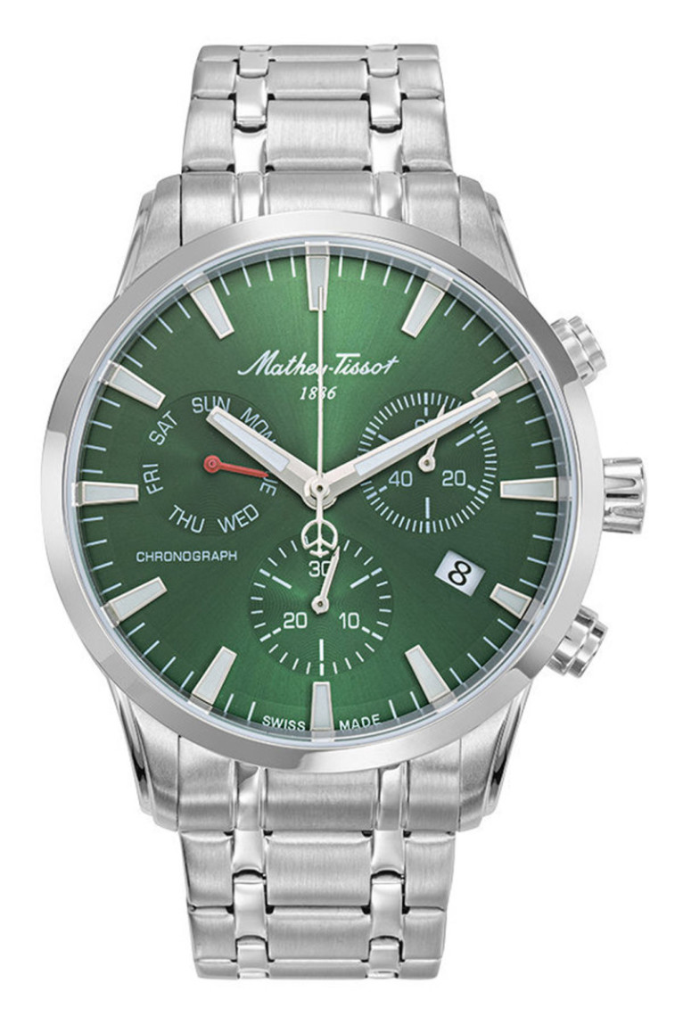 Montre Quartz - MATHEY TISSOT - Ares Chrono - Argenté