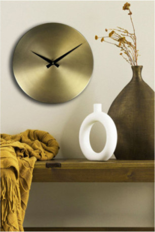 Horloge murale décorative en métal - Or Noir