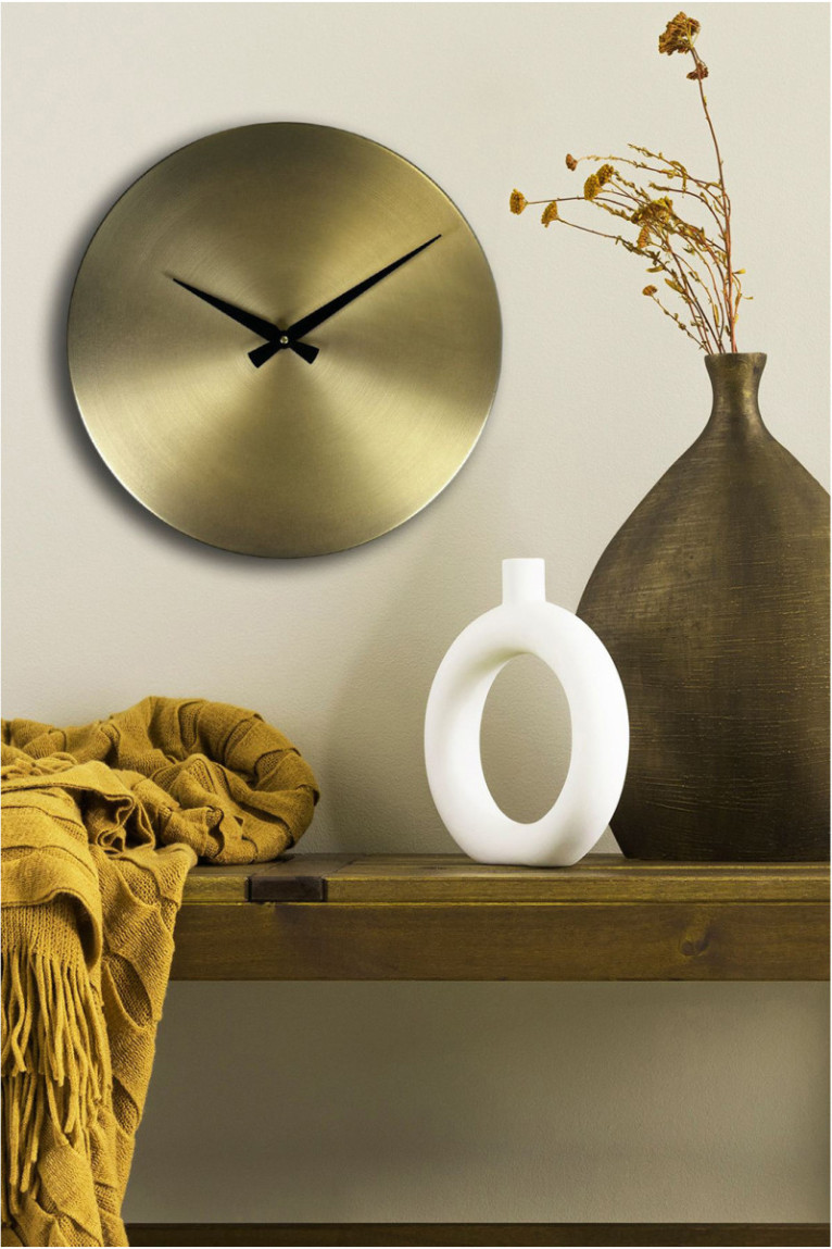 Horloge murale décorative en métal - Or Noir