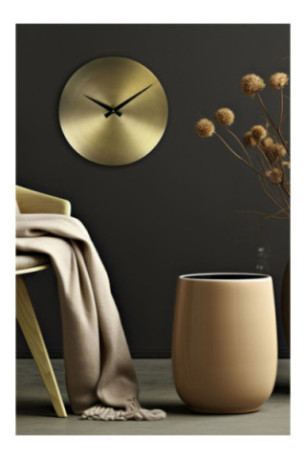 Horloge murale décorative en métal - Or Noir