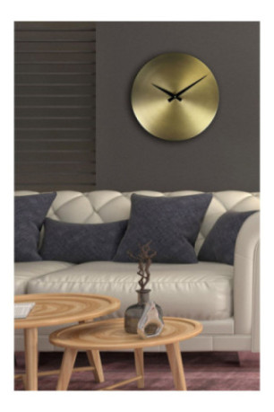 Horloge murale décorative en métal - Or Noir