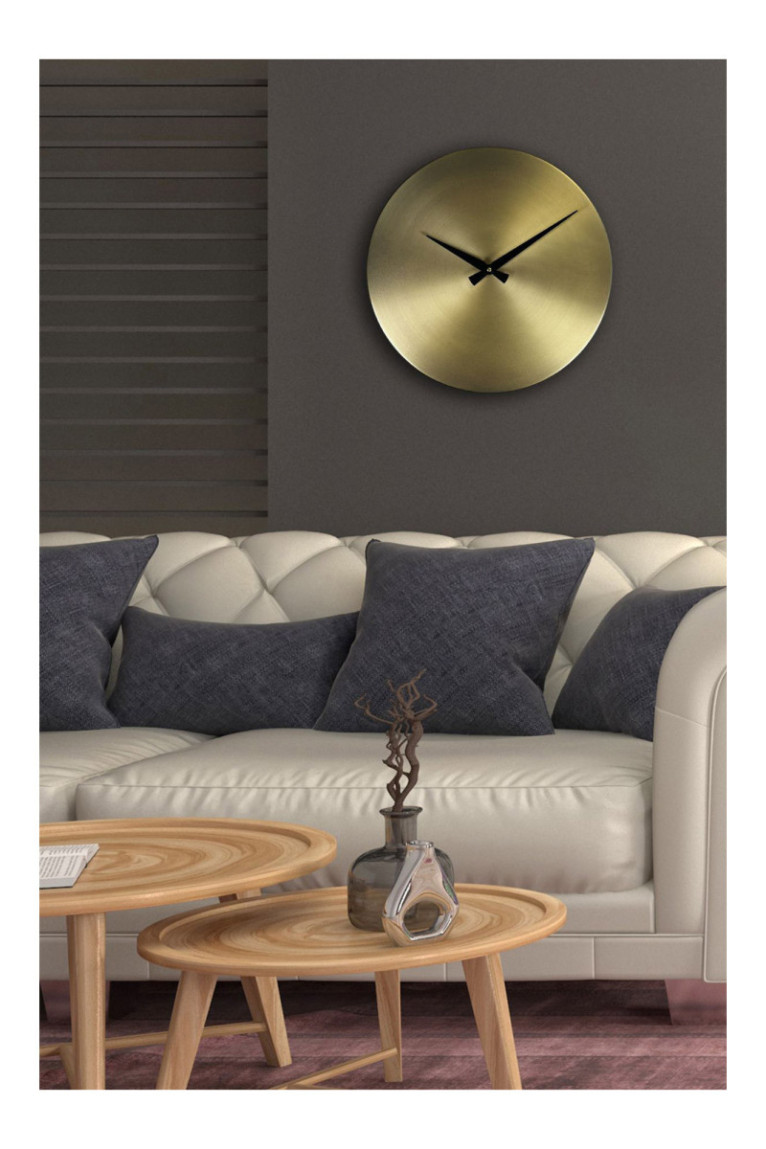 Horloge murale décorative en métal - Or Noir