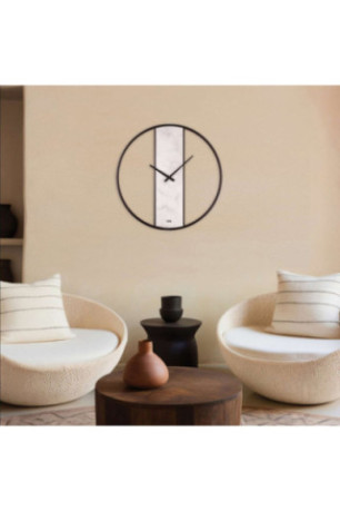 Horloge murale décorative en métal - Blanc