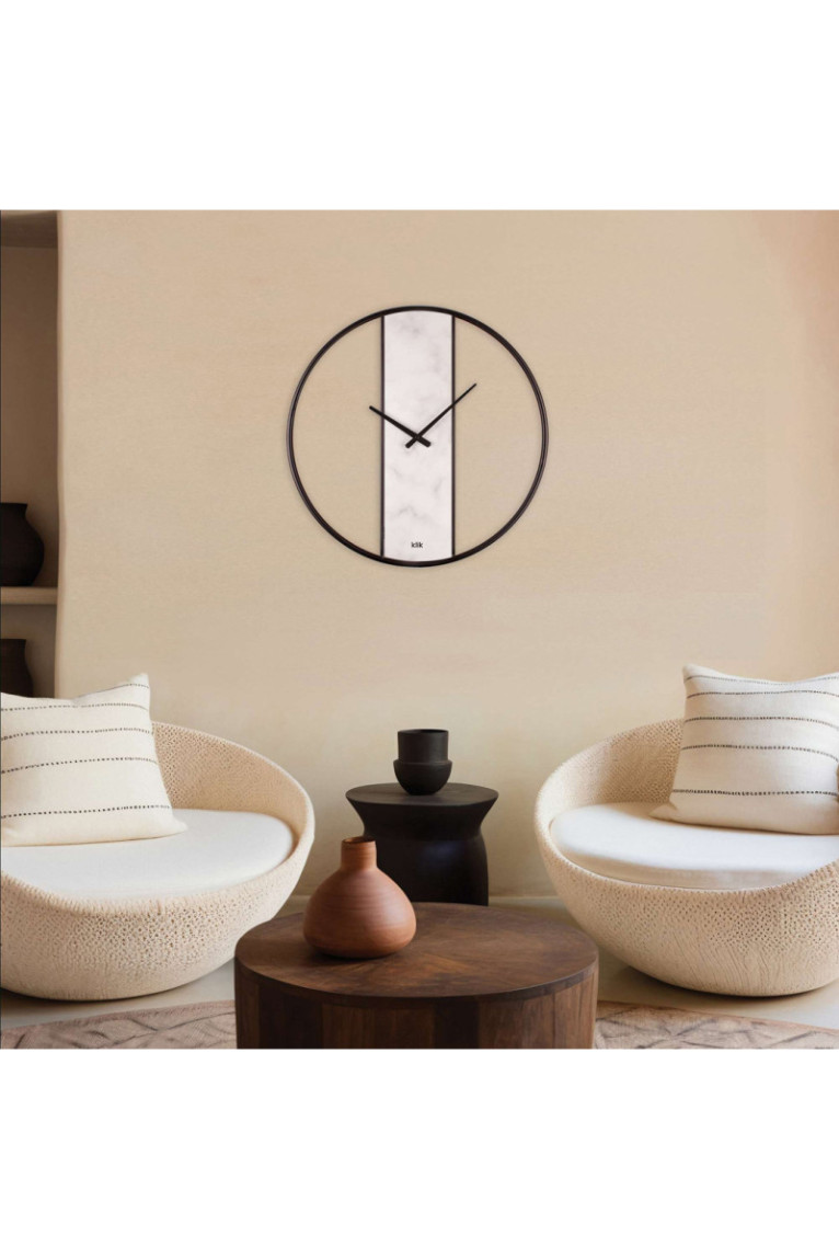 Horloge murale décorative en métal - Blanc