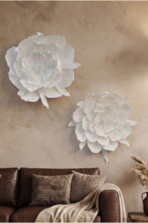 Ensemble d'accessoires muraux décoratifs (2 pièces) - Blanc