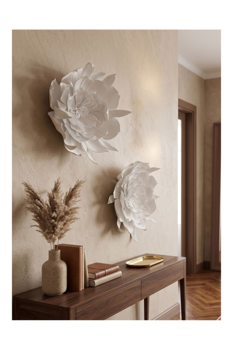 Ensemble d'accessoires muraux décoratifs (2 pièces) - Blanc