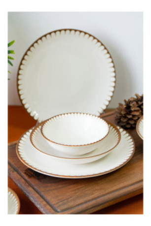 Service de table (18 pièces) - Blanc Brun