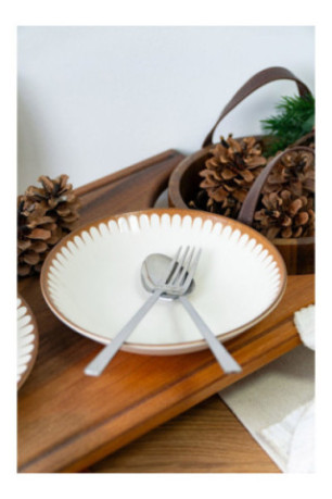 Service de table (18 pièces) - Blanc Brun