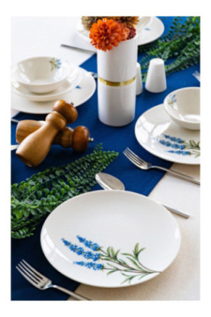 Service de table (18 pièces) - Blanc Bleu Vert