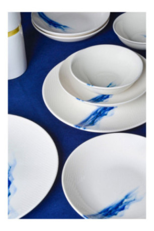 Service de table (18 pièces) - Blanc Bleu