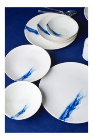 Service de table (18 pièces) - Blanc Bleu