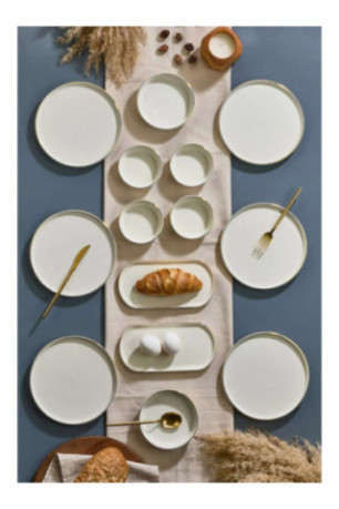 Ensemble petit-déjeuner (14 pièces) - Or blanc