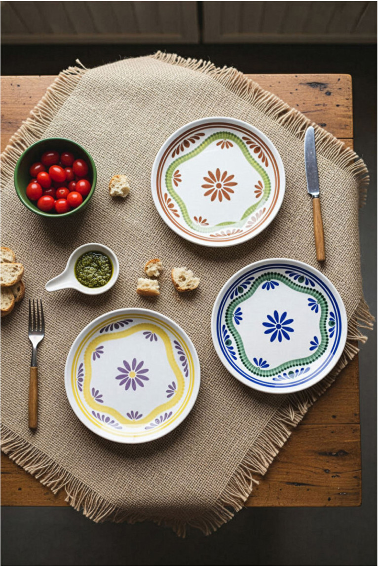 Ensemble d'assiettes à dessert (6 pièces) - Multicolore