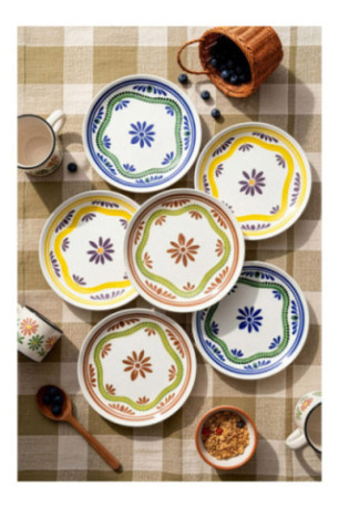 Ensemble d'assiettes à dessert (6 pièces) - Multicolore