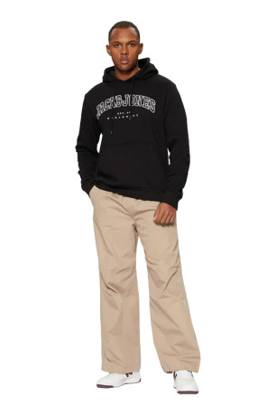 Sweat à capuche universitaire Homme Noir Jack & Jones