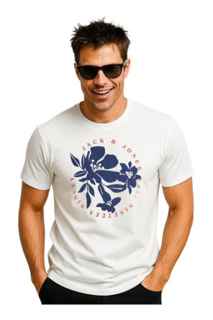 T-shirt à col rond Homme Blanc éclatant Jack & Jones