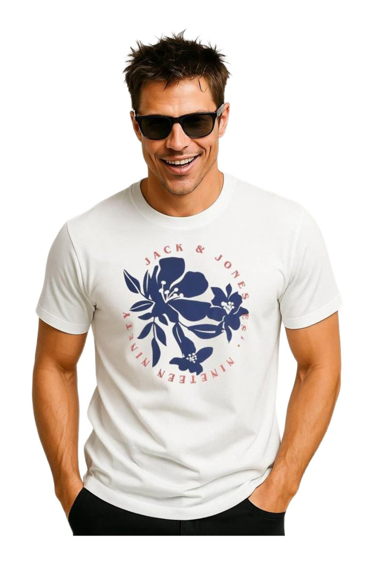 T-shirt à col rond Homme Blanc éclatant Jack & Jones