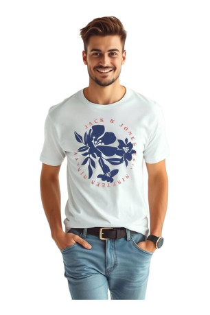T-shirt à col rond Homme Blanc éclatant Jack & Jones