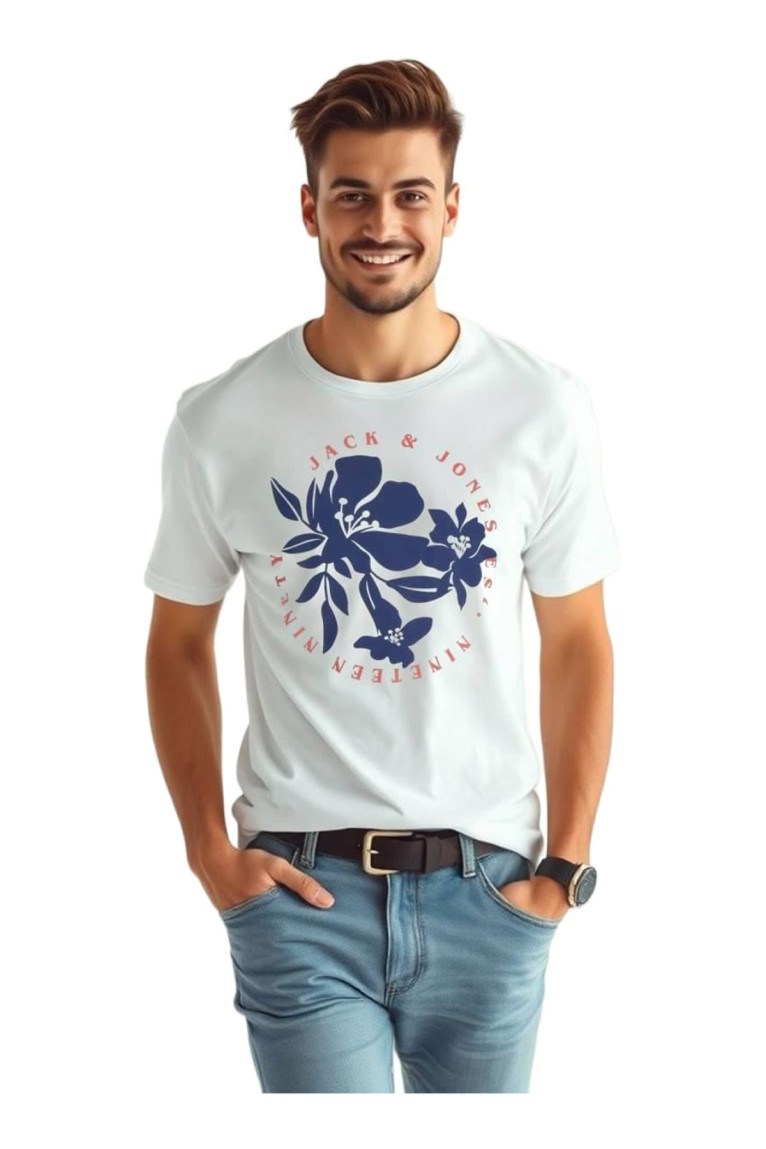 T-shirt à col rond Homme Blanc éclatant Jack & Jones