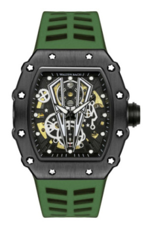 Montre Automatique Homme - Black/Green/Black