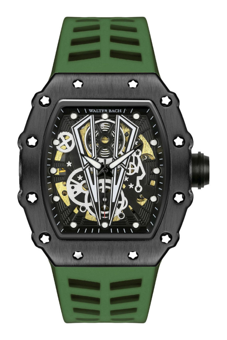 Montre Automatique Homme - Black/Green/Black
