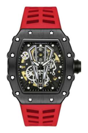 Montre Automatique Homme - Black/Red/Black