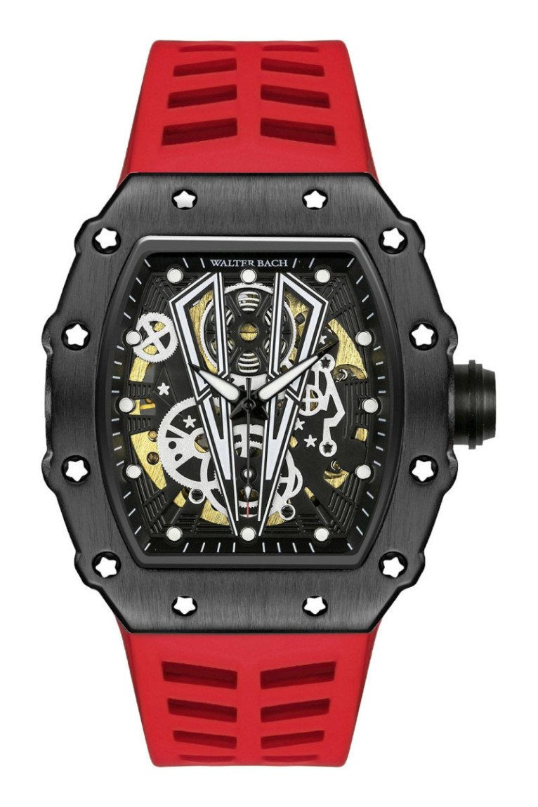 Montre Automatique Homme - Black/Red/Black