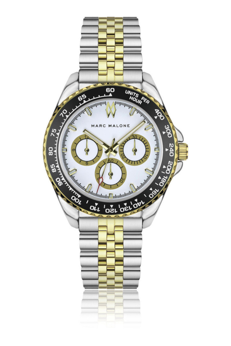 Montre Quartz Homme - Silver/2 tones: silver + gold/Matt white