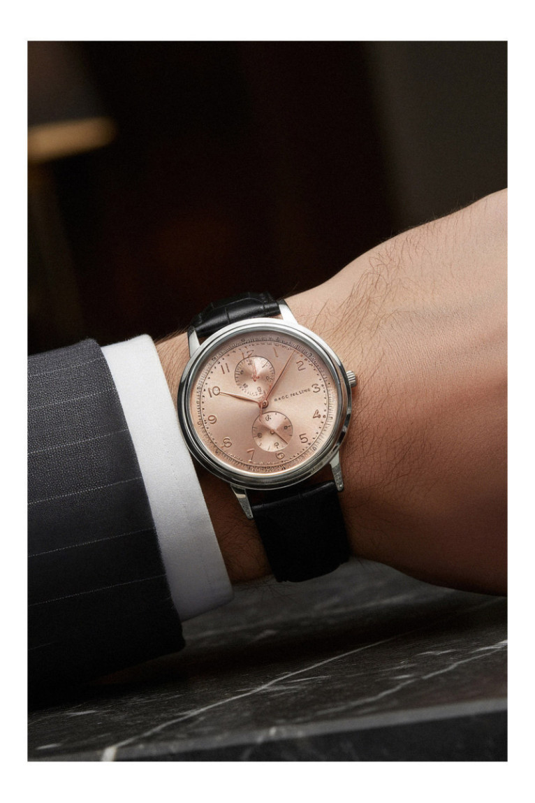 Montre Quartz Homme - Silver/Croco black/Rose gold sunray
