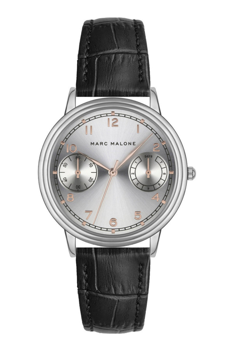Montre Quartz Homme - Silver/Croco black/Silver sunray