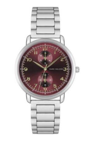 Montre Quartz Homme - Silver/Silver/Burgundy red sunray