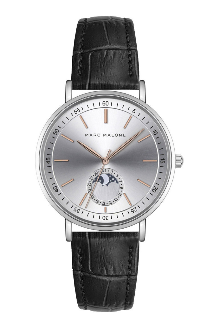 Montre Quartz Homme - Silver/Croco black/Silver sunray