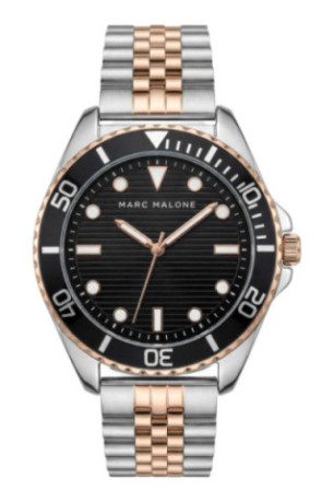 Montre Quartz Homme - Silver/2 tones: silver + rose gold/Black sunray