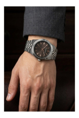 Montre Quartz - Silver/Silver/Darl brown textured - Walter Bach