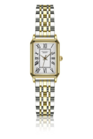 Montre Quartz - Femme - Gold/2 tones: silver + gold/Matt white