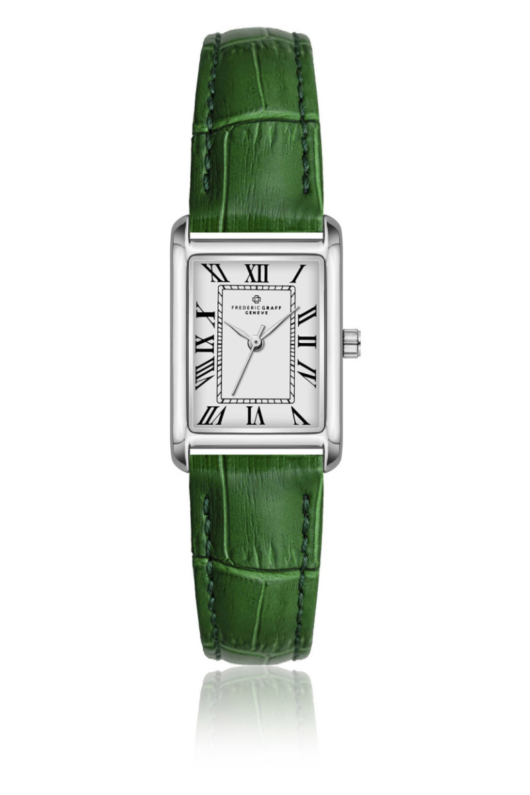 Montre Quartz - Femme - Silver/Croco green/White