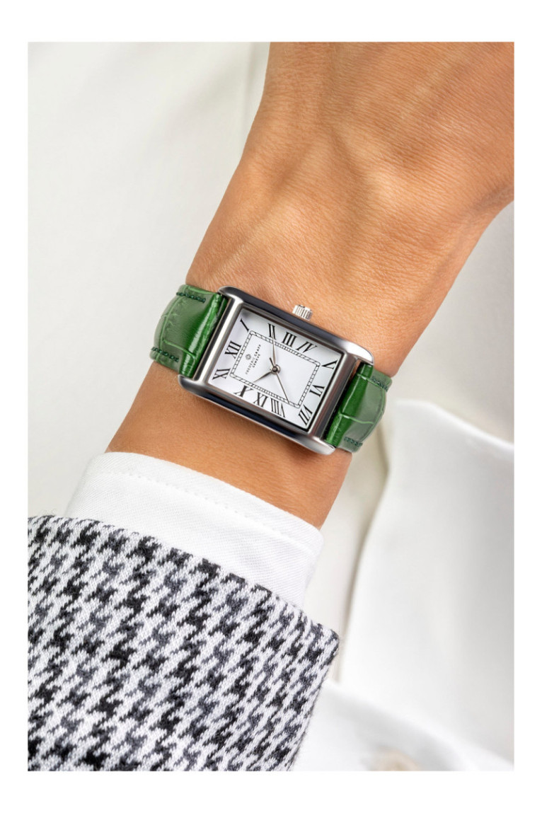 Montre Quartz - Femme - Silver/Croco green/White
