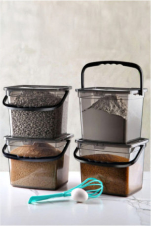 Boîte de conservation (4 pièces) - Gris