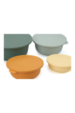 Boîte de conservation (4 pièces) - Vert turquoise orange jaune