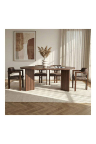 Ensemble table et chaises de salle à manger (5 pièces) - Milano Noyer Brun foncé