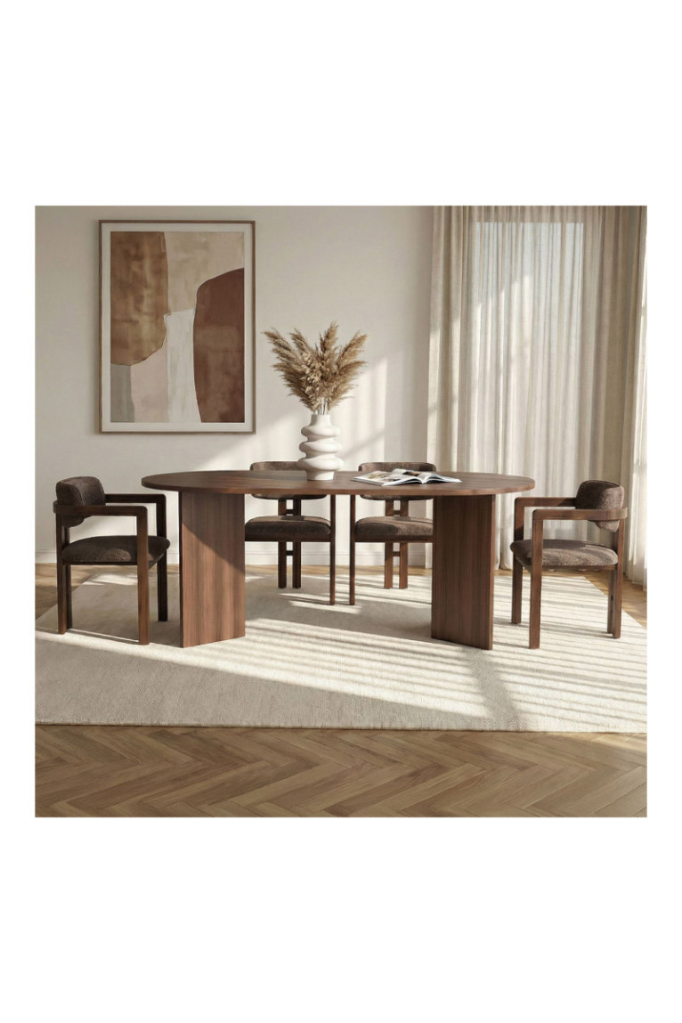 Ensemble table et chaises de salle à manger (5 pièces) - Milano Noyer Brun foncé