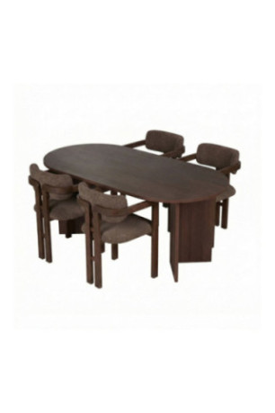 Ensemble table et chaises de salle à manger (5 pièces) - Milano Noyer Brun foncé