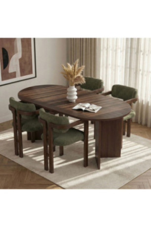 Ensemble table et chaises de salle à manger (5 pièces) - Milano Noyer Vert foncé