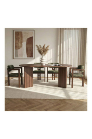 Ensemble table et chaises de salle à manger (5 pièces) - Milano Noyer Vert foncé