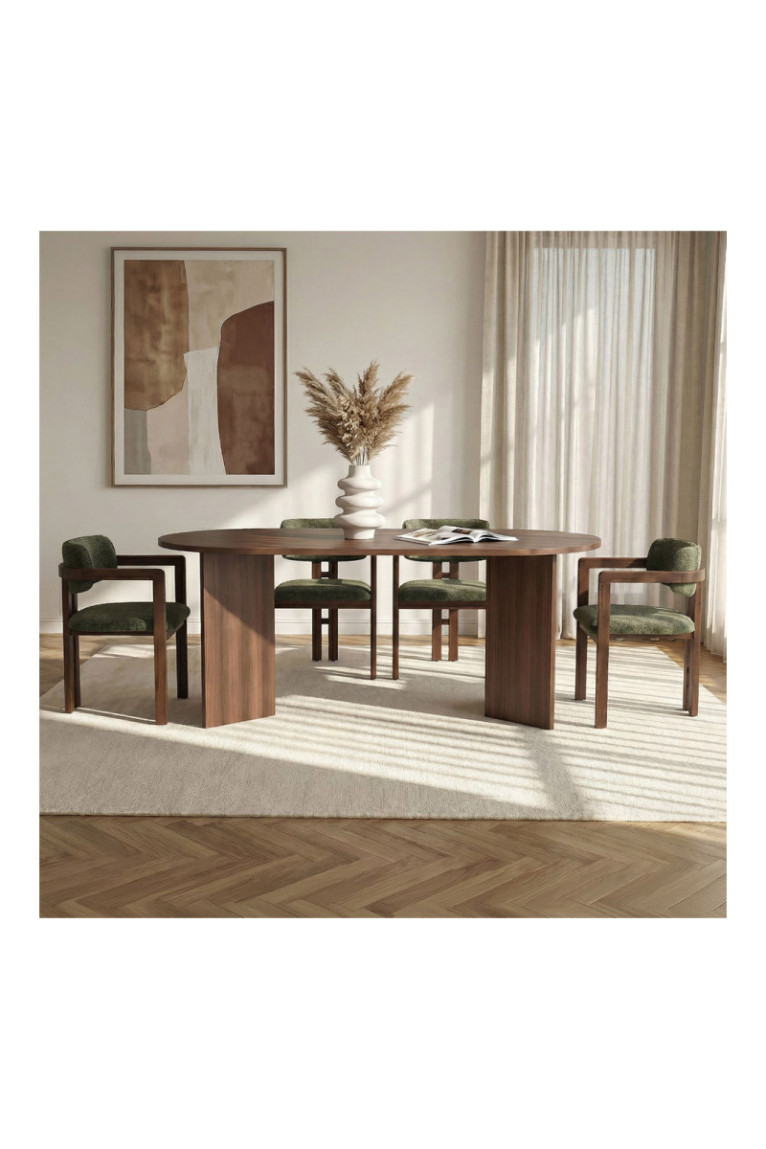 Ensemble table et chaises de salle à manger (5 pièces) - Milano Noyer Vert foncé