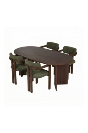 Ensemble table et chaises de salle à manger (5 pièces) - Milano Noyer Vert foncé